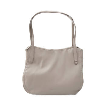 Tosca Handbag Textured Shoulder Tote Everyday Bag Zip Closure Moonstuck Beige