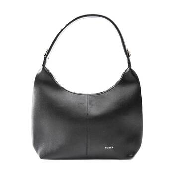 Tosca Handbag Textured Crescent Single Handle Zip Closure Bag Black