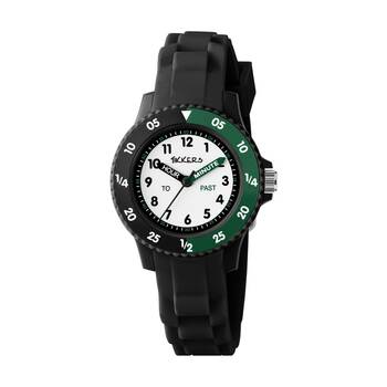 Tikkers Silicone Time Teacher Easy Read Dial Kids Watch Black