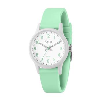 Tikkers Silicone Soft Strap 5ATM Water Resist Time Teacher Kids Watch Aqua