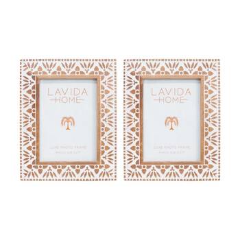 2PK LVD 5x7 Inch Saffra Table/Wall Hanging Picture/Photo Frame 24.5x19.5x2cm