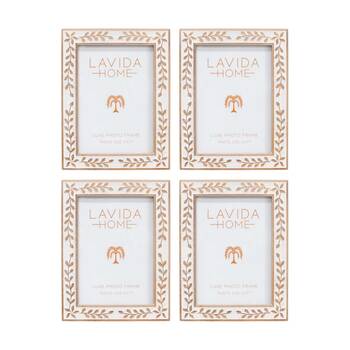 4PK LVD 5x7 Inch Ishla Luxe Table/Wall Decor Picture/Photo Frame 21.5x16.5x2cm