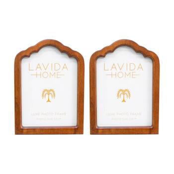 2PK LVD 5x7 Inch Luxe Table/Wall Decor Arched Picture/Photo Frame 27x21.5x2cm