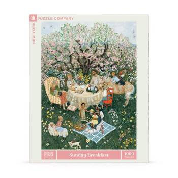 1000pc New York Puzzle Company Sunday Breakfast Garden Picnic Jigsaw