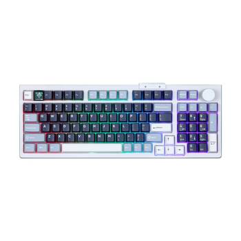 Darmoshark TOP98 Trio-Mode RGB Gaming Keyboard w/ Top Mount & TFT Display WH/SIL