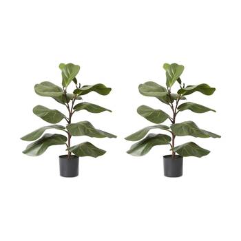 2PK E Style Fiddle Lush Tree Artificial Plant Decor Green 50x40x70cm