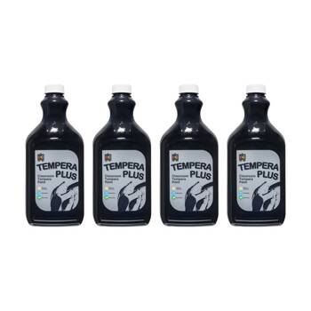 4PK Educational Colours Tempera Plus Classroom Junior Student Paint Black 2L