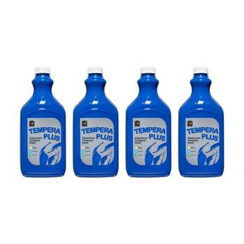 4PK Educational Colours Tempera Plus Classroom Junior Paint Brilliant Blue 2L