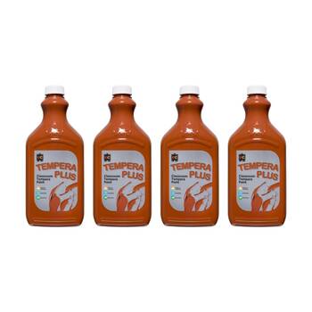 4PK Educational Colours Tempera Plus Classroom Junior Student Paint Brown 2L