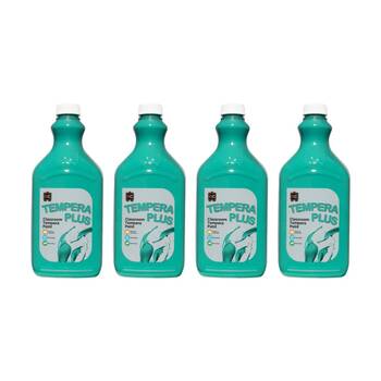 4PK Educational Colours Tempera Plus Classroom Junior Paint Brilliant Green 2L