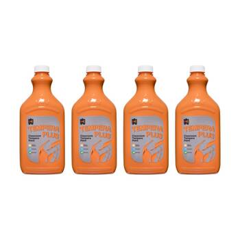 4PK Educational Colours Tempera Plus Classroom Junior Student Paint Orange 2L