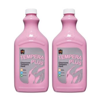 2PK Educational Colours Tempera Plus Classroom Junior Student Paint Pink 2L