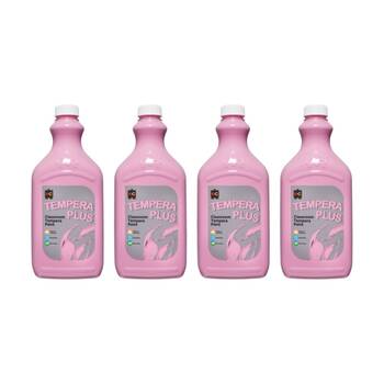 4PK Educational Colours Tempera Plus Classroom Junior Student Paint Pink 2L