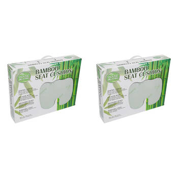 2PK House Living Posture Support Bamboo Seat Cushion W/ Removable Cover 45x36.8