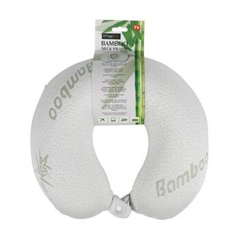 Braz Bamboo Cooling Hypoallergenic U-Shape Travel Neck Pillow White