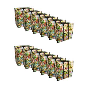 12PK Braz Large Reusable Shopping Bag W/ Zips 60x60x30cm AU Money Design