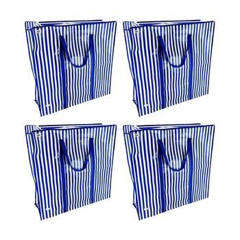 4PK Braz Large Reusable Shopping Bag W/ Handles 70x70x25cm Assorted