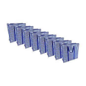 8PK Braz Large Reusable Shopping Bag W/ Handles 70x70x25cm Assorted