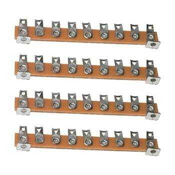 4PK 9 Lug Solder Terminal Strip Tag Brass Insulated Electrical Bakelite