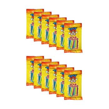 12PK TNT Multi Strap 150g Fruit Flavour Chewy Sour Lollies/Gummies