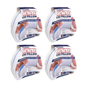 4PK ASTV The Amazing Wonder Memory Foam Leg & Knee Support Pillow White