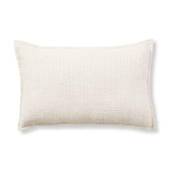E Style Makena Cushion Textured Linen Blend Throw Pillow Ivory 60x40cm