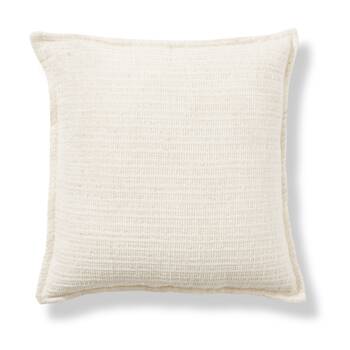 E Style Makena Cushion Textured Linen Blend Throw Pillow Ivory 50x50cm