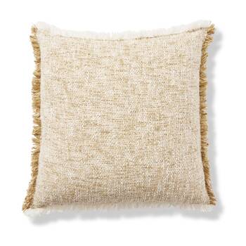 E Style Bamidele Cushion Cotton Blend Textured Throw Pillow Ivory 60x60cm