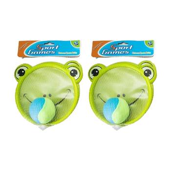 2x 2pc Sport Games Soft Outdoor Ball Toss And Catch Toy 3y+ Assorted