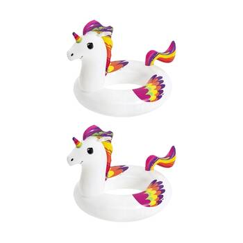 2PK Braz Unicorn Ride On Inflatable Pool Float Toy 115x119cm Rainbow