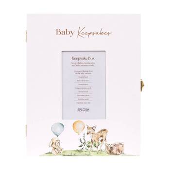 Tiny Wonders Wooden Baby Keepsake Box White 24x30x8.5cm?W/ 4x6 Photo Insert