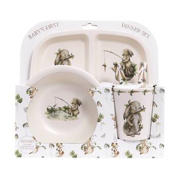 5pc Tiny Wonders Baby/Children's My First Melamine Dinner Tableware Set White