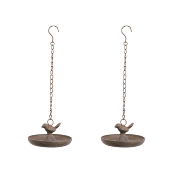 2PK LVD Petite Decorative Hanging Birdfeeder Home/Garden Ornament 38cm Metal