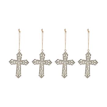 4PK LVD Metal Hanging Cross Wall-Mounted Home & Living Decor 32.5x14.5x1cm