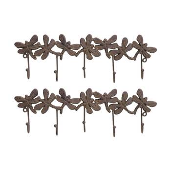 2PK LVD Five Dragonfly Metal Hooks Home Wall Decoration 37.5x12x3.5cm
