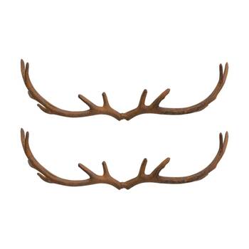 2PK LVD Wide Deer Antlers Hooks Home Wall Decoration Rustic Decor 47.5x15.5cm