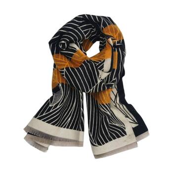 Urban Products Pelican Scarf Black Cream Pattern Women's Accessory 180cm