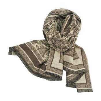 Urban Products Otway Scarf Beige Soft Woven Fabric Fringed Edges 180cm