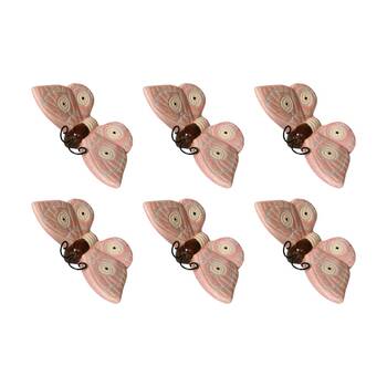 6x Urban Products Butterfly Pot Hanger Pink Decorative Wall Hook 10cm