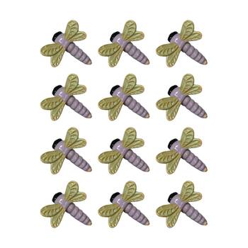 12x Urban Products Dragonfly Pot Hanger Green Decorative Wall Hook 10cm