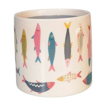Urban Products Sardine Planter Colourful Ceramic Decorative Pot 14cm