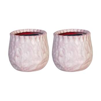 2x Urban Products Evelyn Planter Pink Ceramic Decorative Pot 11cm