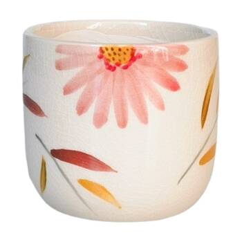 Urban Products Maxine Floral Planter Red/Yellow Ceramic Pot 9cm