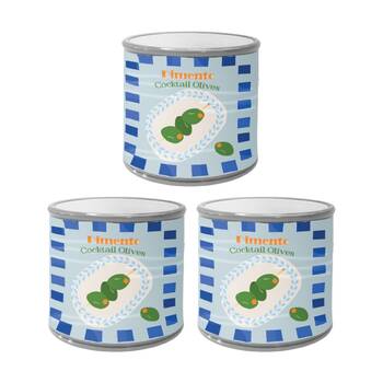 3x Urban Products Cocktail Olives Can Planter Blue Decorative Indoor Pot 10cm