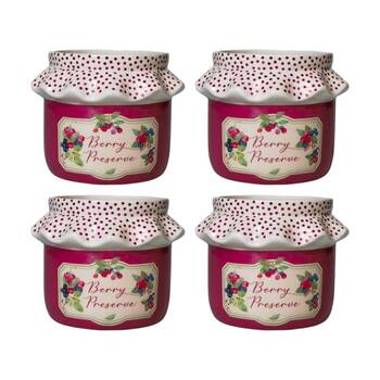 4x Urban Products Berry Preserve Planter Purple Decorative Ceramic Pot 14cm