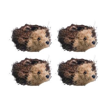 4x Urban Products Hedgehog Husk Planter Brown Decorative Pot 23cm