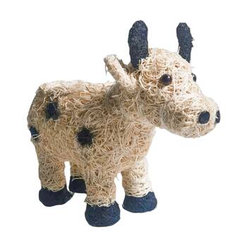 Urban Products Jersey Cow Husk Planter Black Decorative Pot 33cm