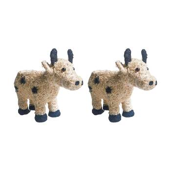 2x Urban Products Jersey Cow Husk Planter Black Decorative Pot 33cm