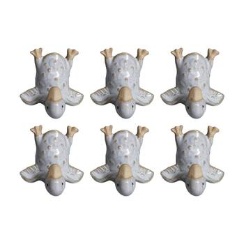 6x Urban Products Duck Handstand White Decorative Indoor Pot Hanger 7cm