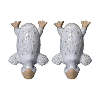 2x Urban Products Duck Handstand White Decorative Indoor Vase 19cm
